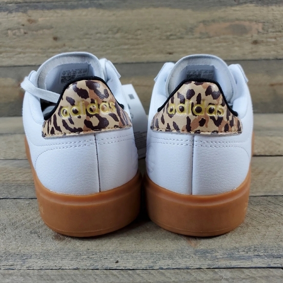 adidas Grand Court 2.0 Women's Casual Tennis Shoes White/Animal Print - Picture 4 of 8